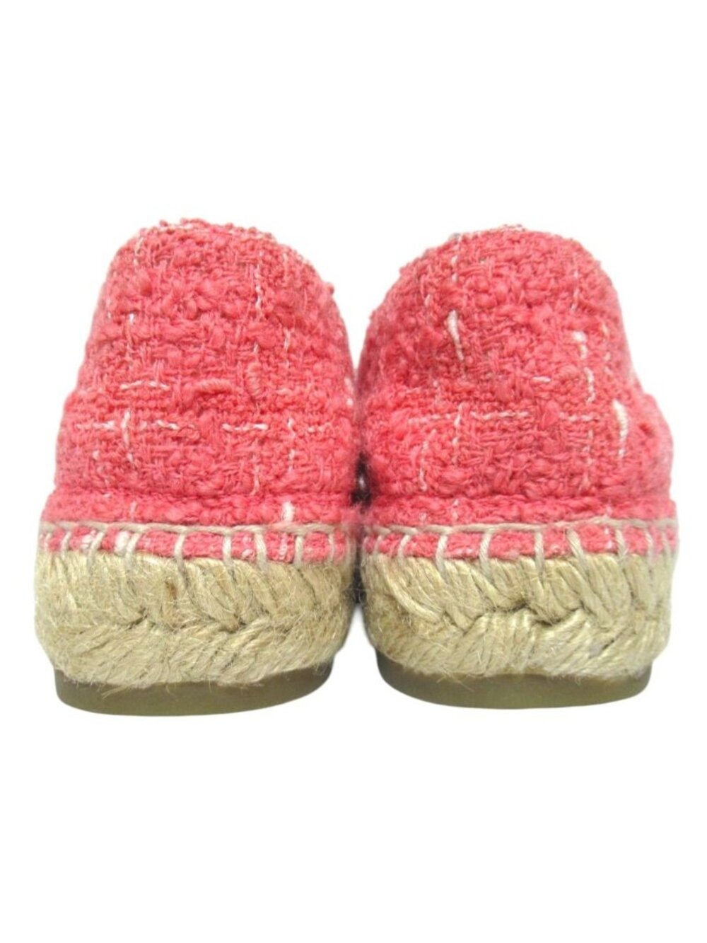Chanel CC Logo Tweed Espadrilles Shoes Pink Black - Picture 3 of 10